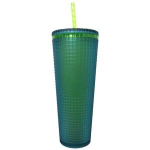Genuine Starbucks 2022 Matte Mountain Dew Green Grid Tumbler 24oz Venti